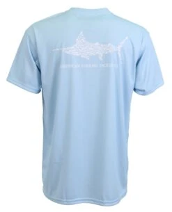 Aftco Jigfish Performance Sun Shirt Short Sleeve M60108 -Salty Water Tackle p 9 2 0 8 9208 Sky Blue